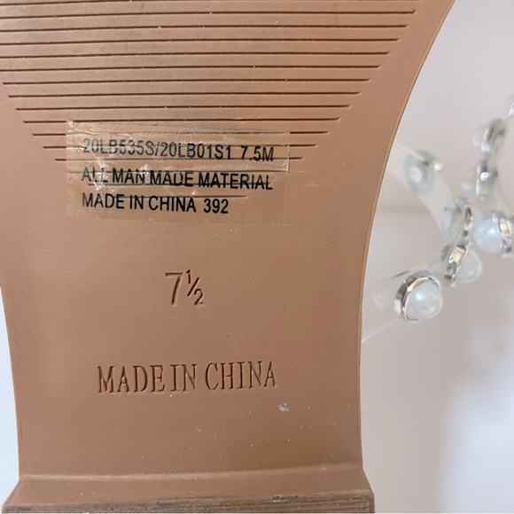 Steve Madden Skyler Studded Pearl Embellished Square Toe Flat Sandals Size 7.5 - Picture 12 of 13